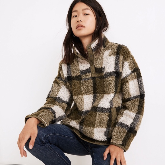 Madewell sherpa popover tunic jacket XXS New - Picture 16 of 16